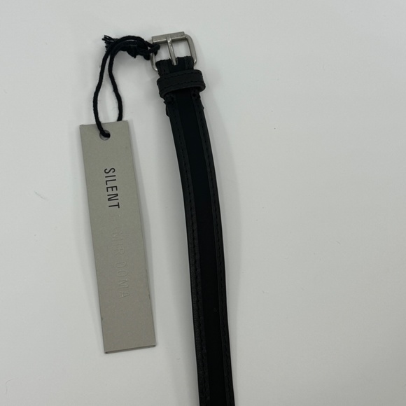 DAMIR DOMA SILENT Skinny Unisex Leather Belt Clincher Silver Buckle main image 6